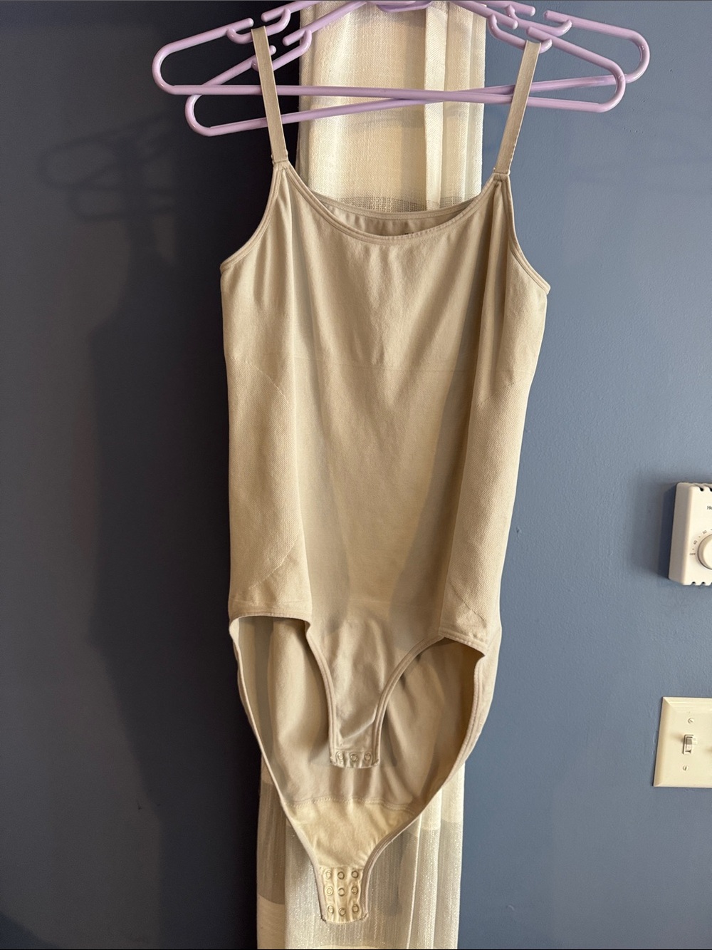 Shapermint Beige Bodysuit Shapewear with Adjustable Straps